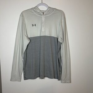 Under Armour Men's Light and Dark Gray 1/4 Zip Hoodie Size XL Loose Fit